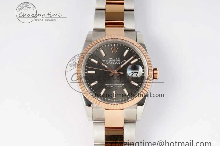 MiroTime 0414 Breathable DateJust 36mm DIWF 1:1 Best Edition 904L Steel Gray Dial on SS RG Oyster Bracelet SA 2310